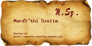 Maróthi Szelim névjegykártya
